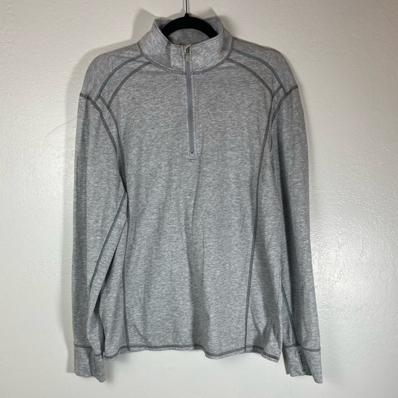 Tommy Bahama UPF 30 Pima Cotton Quarter Zip Silver Gray Long Sleeve Men’s Medium - Picture 12 of 12